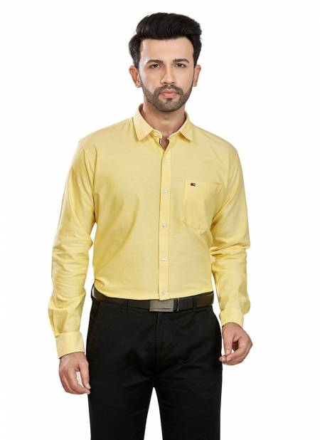 Outluk 1419 Oxford Cotton Regular Wear Mens Shirt Collection 1419-Yellow